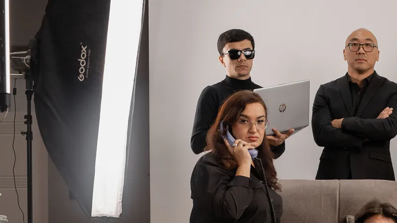 Команда WHY NOT? в студии со светом для съёмки — производство для YouTube